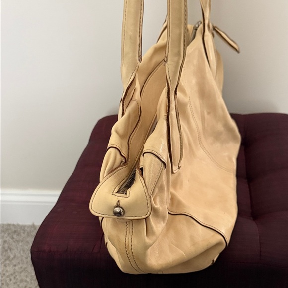 Sundance Beige Leather Double-Handle Shoulder Bag - Picture 6 of 7